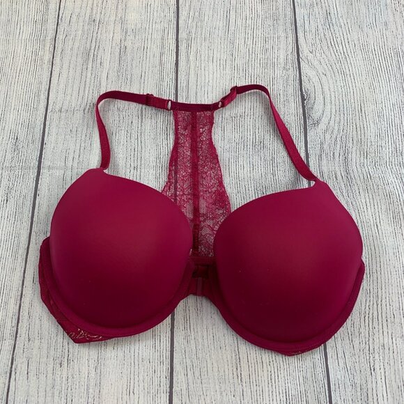 Victoria's Secret 36D Racerback T-shirt Push-up Bra Full Coverage Front Close - Picture 1 of 16